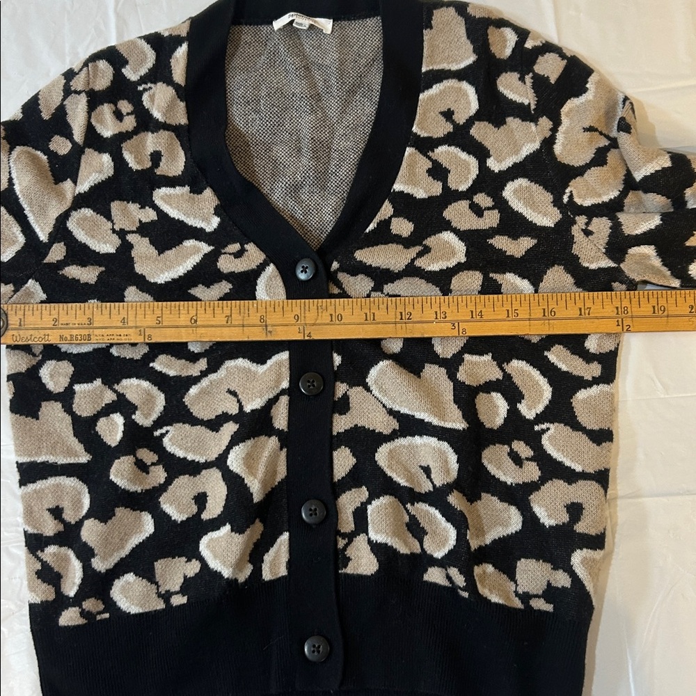 Splendid cashmere blend leopard print cardigan size S - Picture 8 of 9